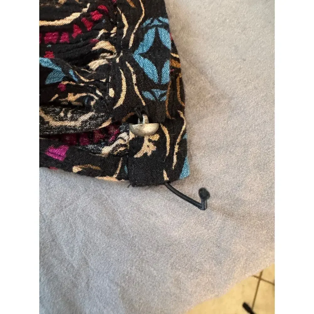 NEW FREE PEOPLE Black Paisley Print Tunic Dress Size S